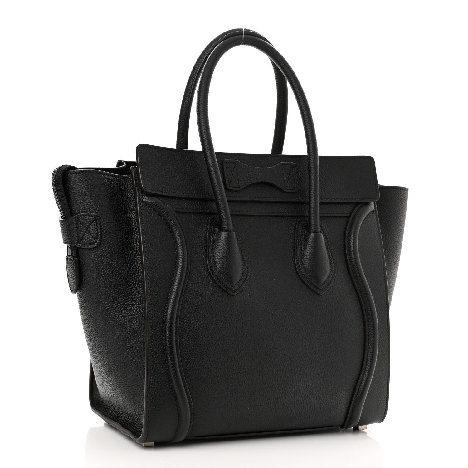 Celine Drummed Calfskin Micro Luggage Black 3 of 14