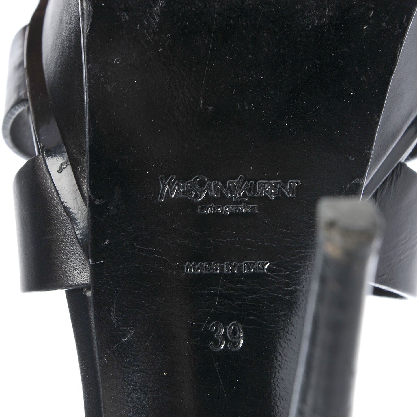 Calfskin Tribute 105 Platform Sandals 39 Black