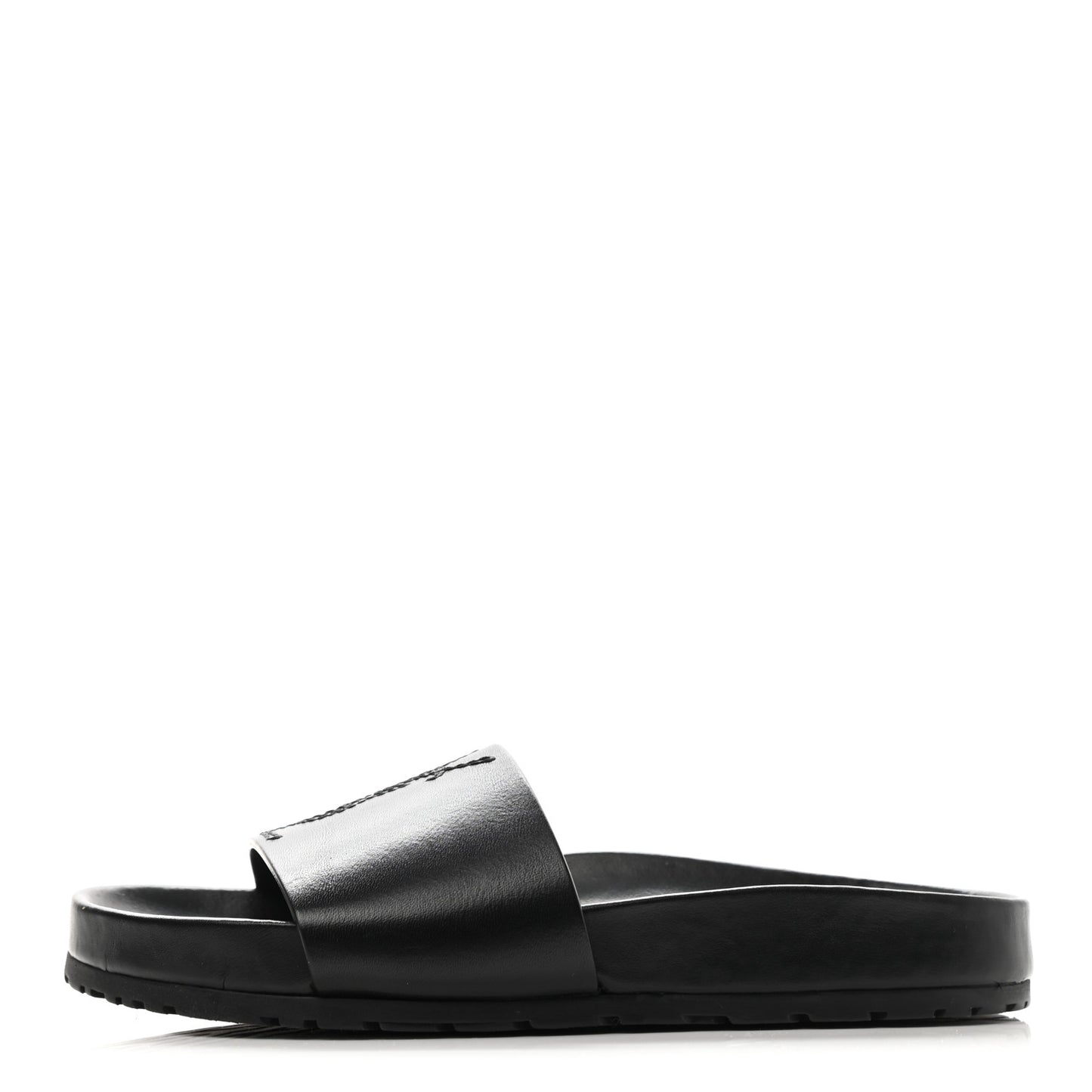 Calfskin Monogram Jimmy Joan Slide Sandals 35 Black