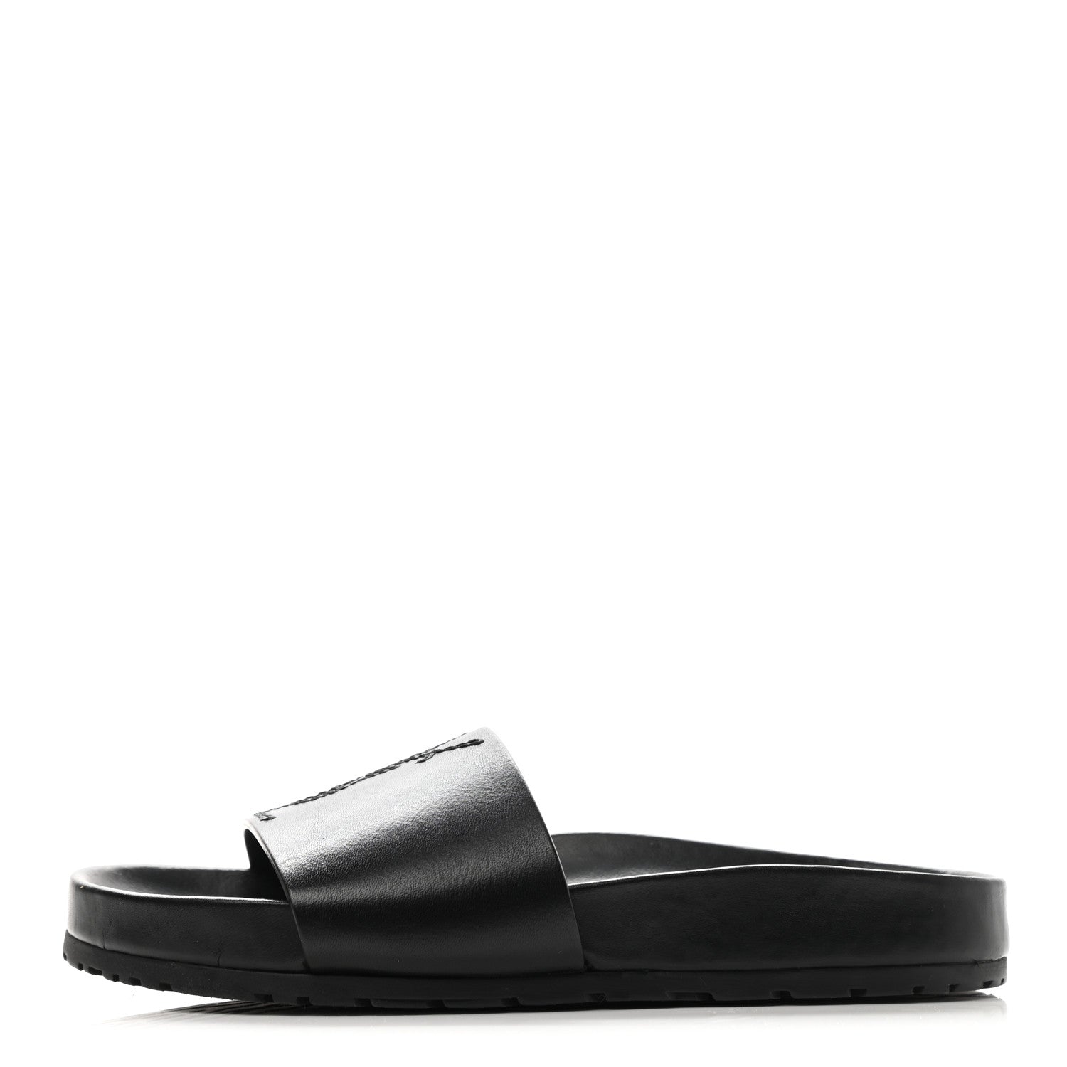 Saint Laurent Calfskin Monogram Jimmy Joan Slide Sandals 35 Black 1 of 9