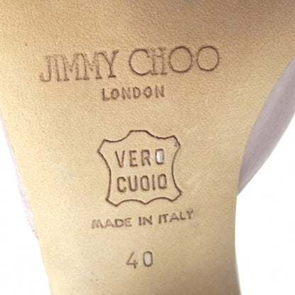 Jimmy Choo Satin Feather Lace Up Heels 40 Pink 5 of 7