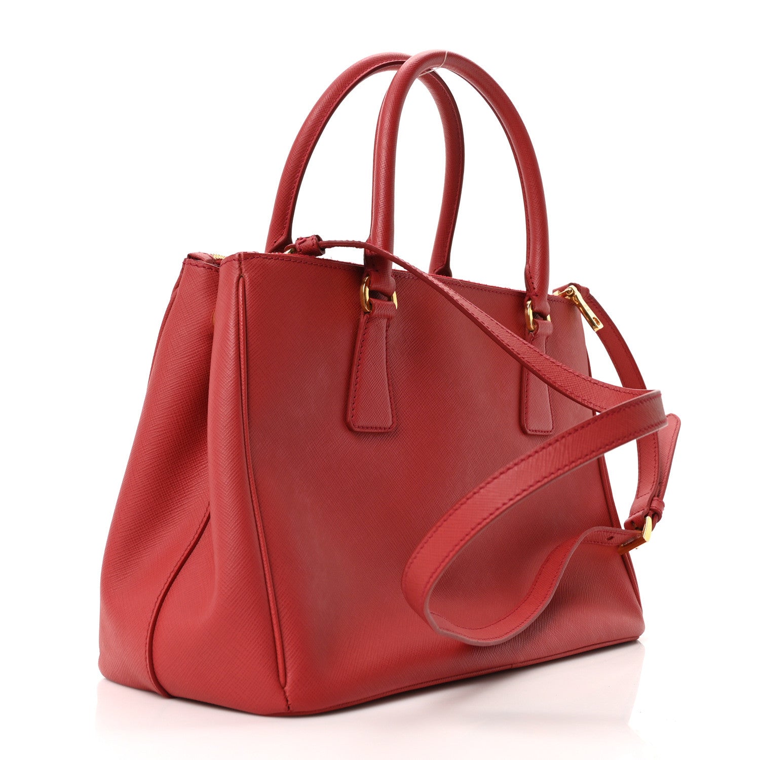 Prada Saffiano Small Galleria Double Zip Tote Fuoco 3 of 10