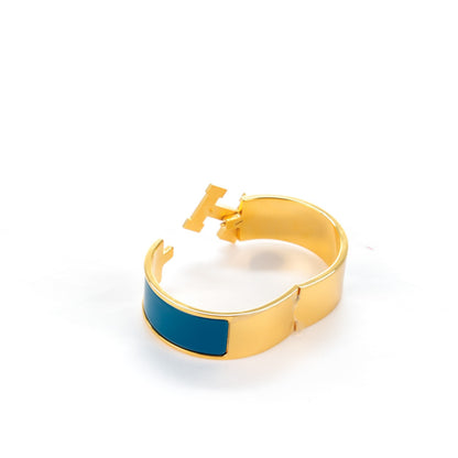 Hermes Enamel Wide Clic Clac H Bracelet GM Bleu Profond 4 of 5