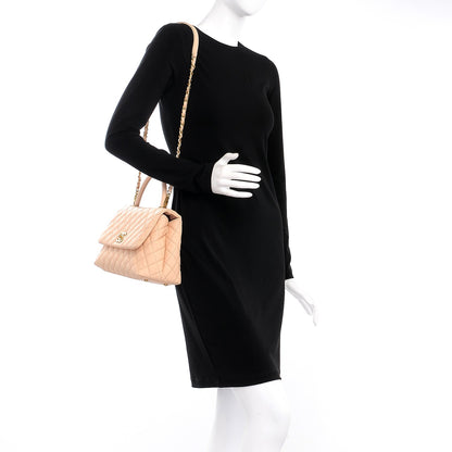 Chanel Caviar Quilted Small Coco Handle Flap Light Beige 2 of 7
