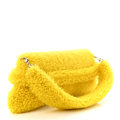 Gucci Merino Wool Medium Maxi Horsebit Chain Shoulder Bag Yellow 3 of 11