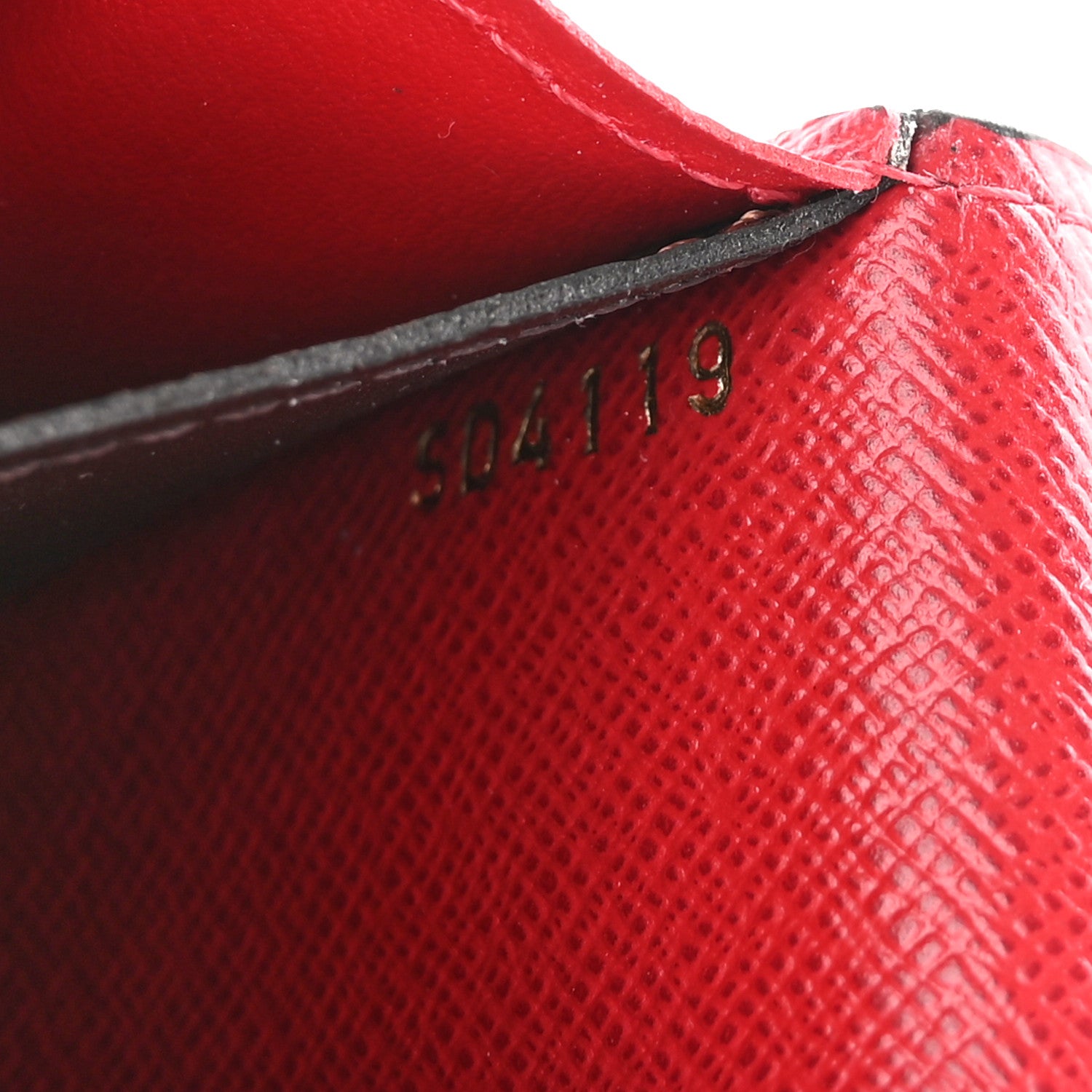 Louis Vuitton Damier Ebene Emilie Wallet Red 7 of 10