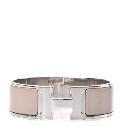 Hermes Enamel Wide Clic Clac H Bracelet PM Beige Rose 1 of 5