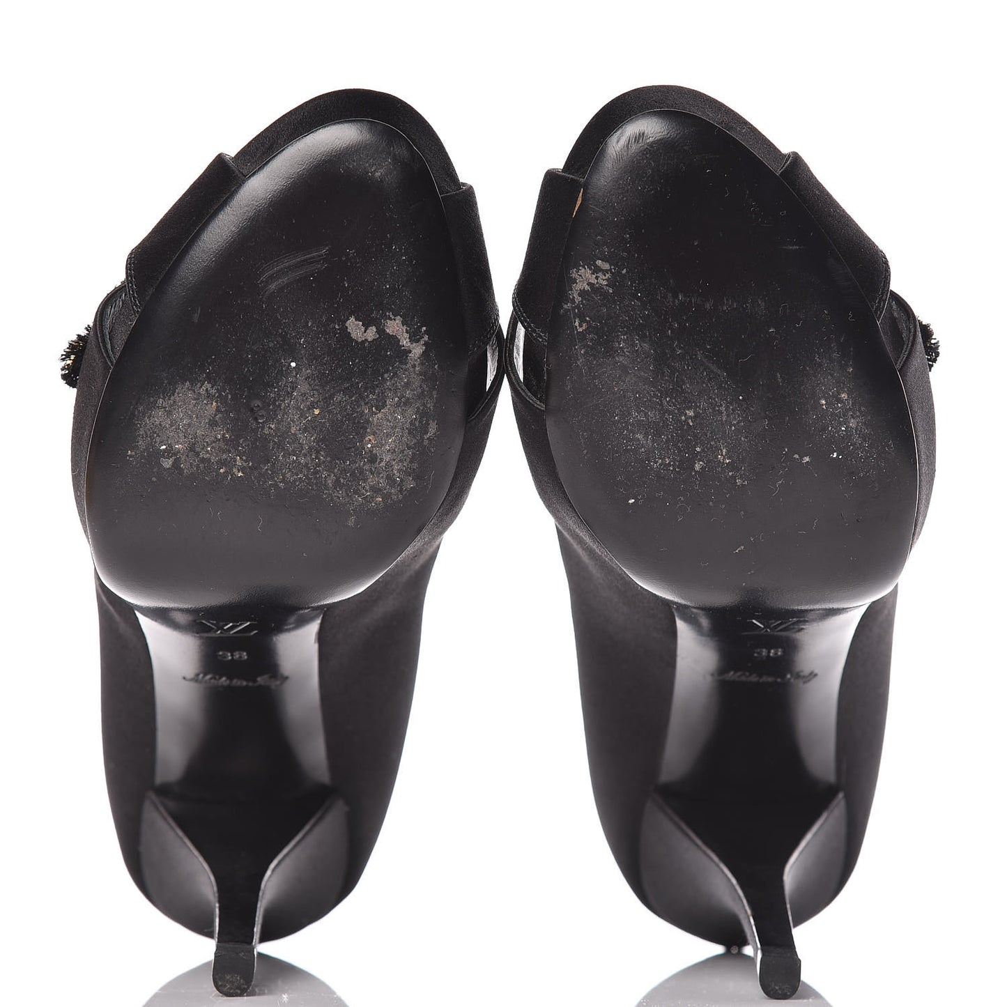 Satin Athen Peep Toe Pumps 38 Black