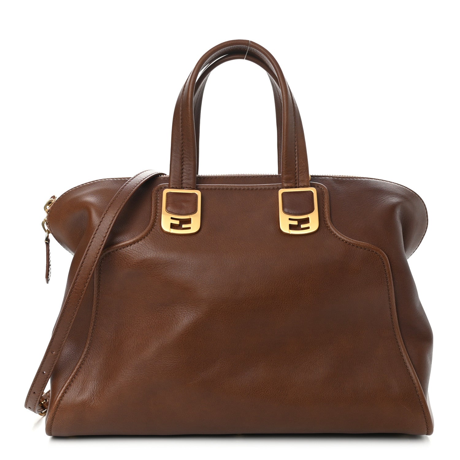 Fendi Vitello Dolce Marmol Large Chameleon Tote Brown 1 of 11