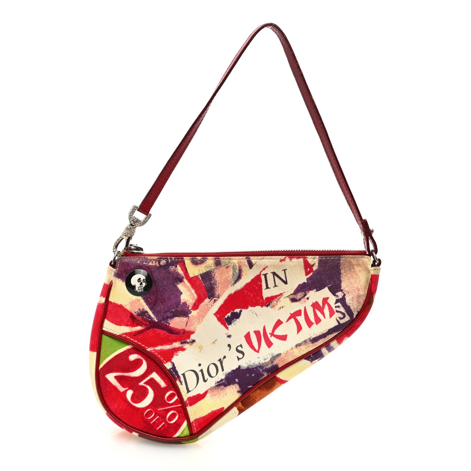 Christian Dior Canvas Le Victim Mini Saddle Pochette Red 1 of 10