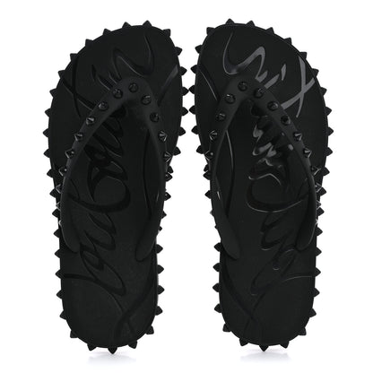 Christian Louboutin Rubber Spike Loubi Donna Flip Flop 37 Black 2 of 10