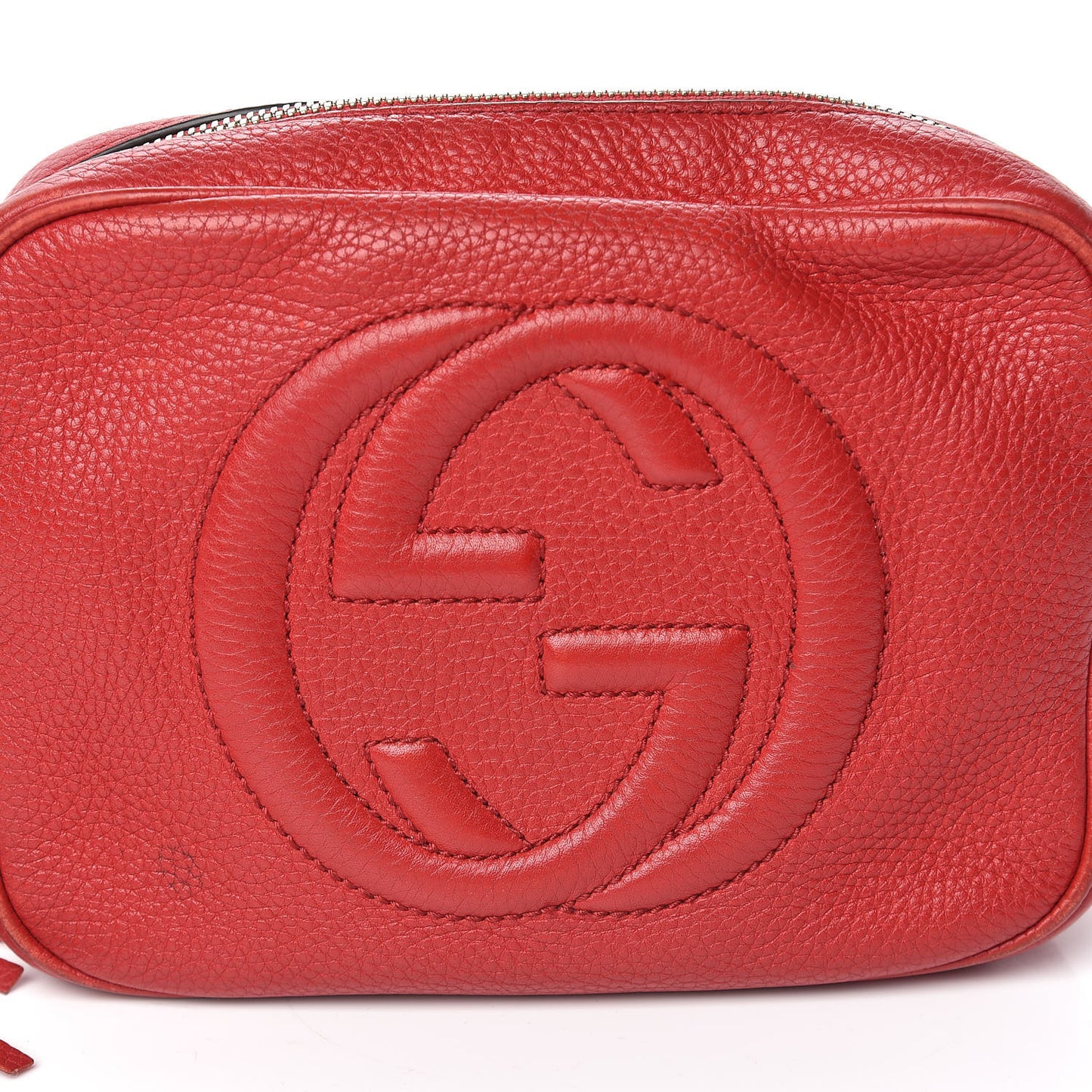 Pebbled Calfskin Small Soho Disco Bag Tabasco Red
