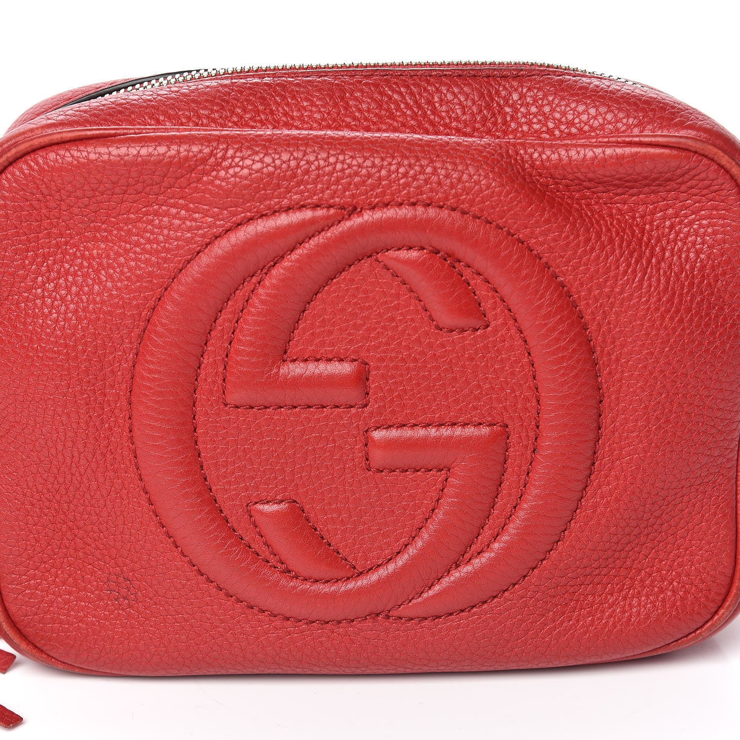 Gucci Pebbled Calfskin Small Soho Disco Bag Tabasco Red 19 of 19