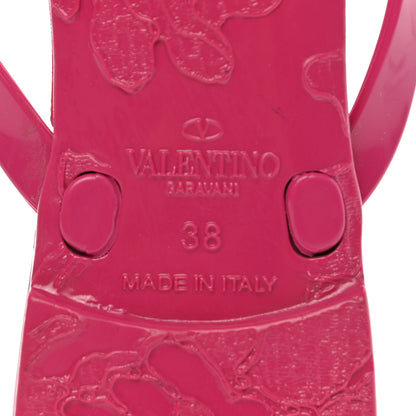 Valentino Garavani PVC Jelly Rockstud Bow Thong Sandals 38 Deep Cyclamin 6 of 7