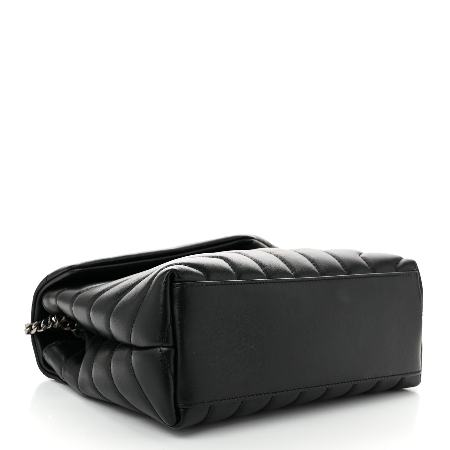 Calfskin Y Quilted Monogram Small Loulou Chain Satchel Black