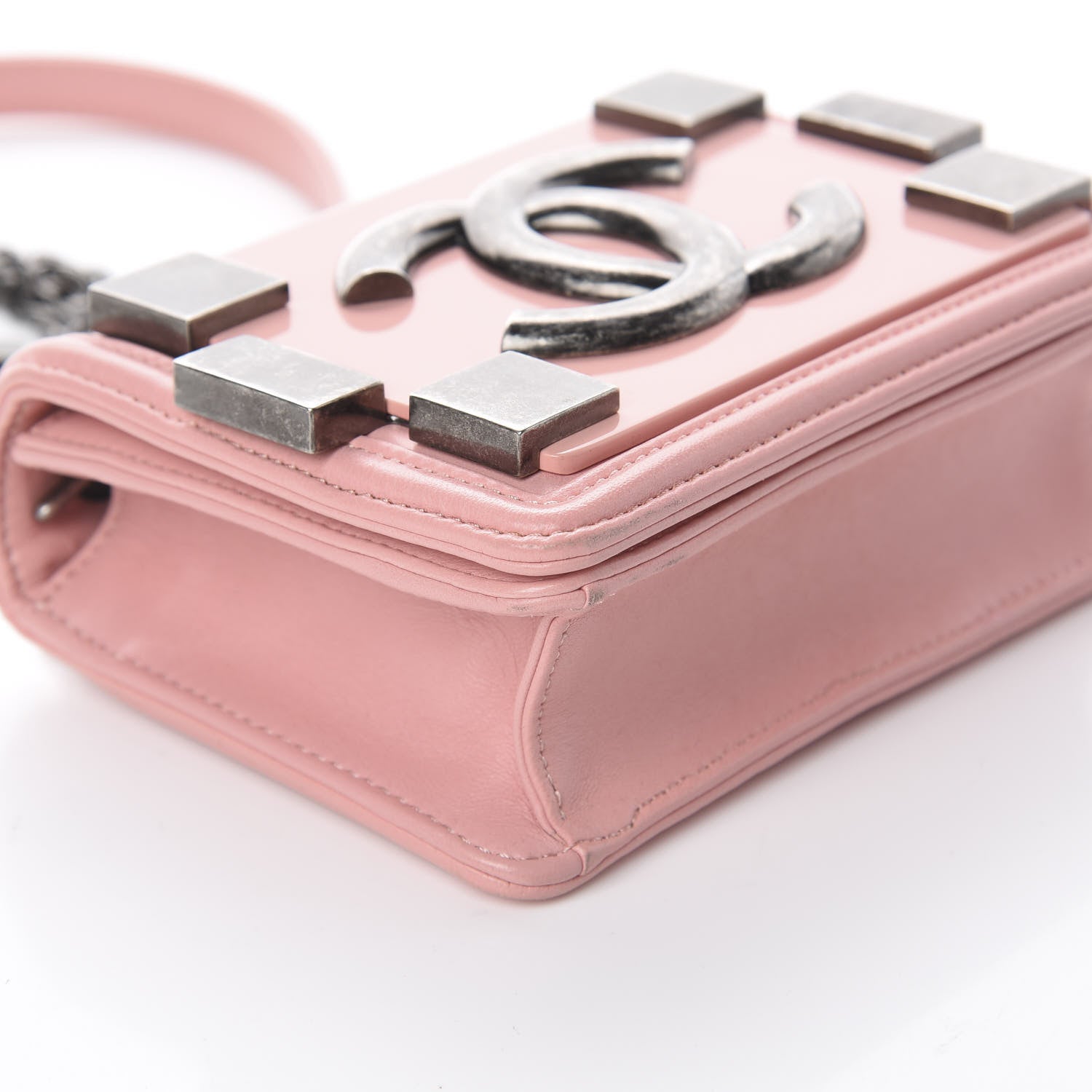 Chanel Lambskin Plexiglass Boy Brick Flap Pink 6 of 8