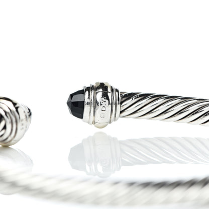 David Yurman Sterling Silver 14K Yellow Gold Black Onyx 5mm Cable Classics Bracelet 4 of 5