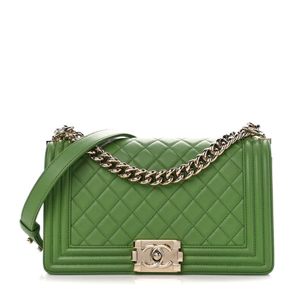 Chanel Lambskin Quilted Medium Boy Flap Green 1 of 10