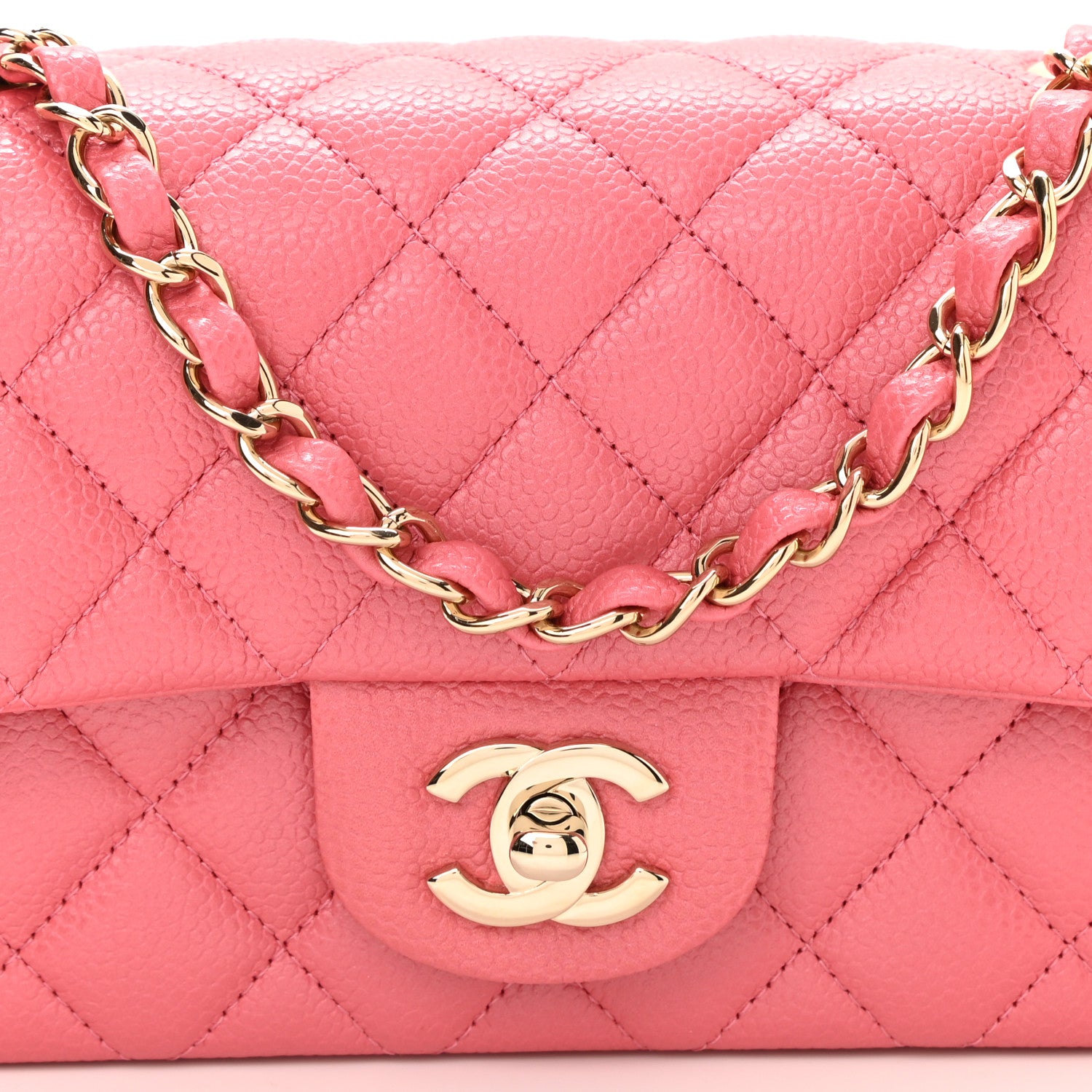 Chanel Caviar Quilted Mini Rectangular Flap Dark Pink 8 of 11