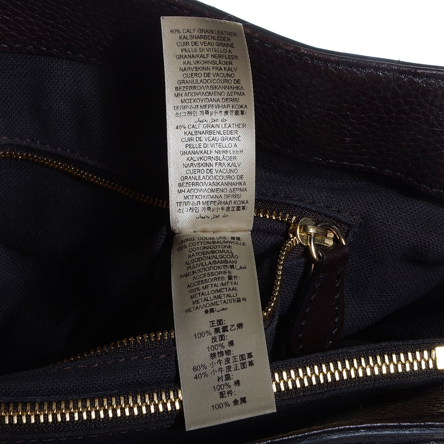 Haymarket Check Calfskin Medium Golderton Tote Chocolate