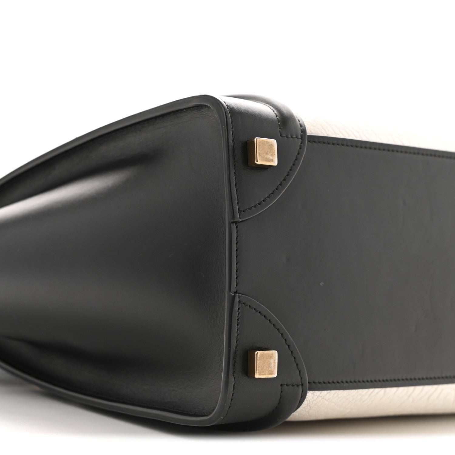 Celine Shrunken Lambskin Micro Bi-Color Luggage Black White 9 of 13