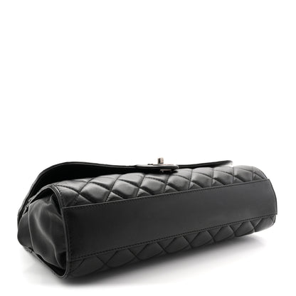 Chanel Lambskin Quilted Jumbo Grocery By Chanel Drawstring Shopping Bag Black 4 of 10