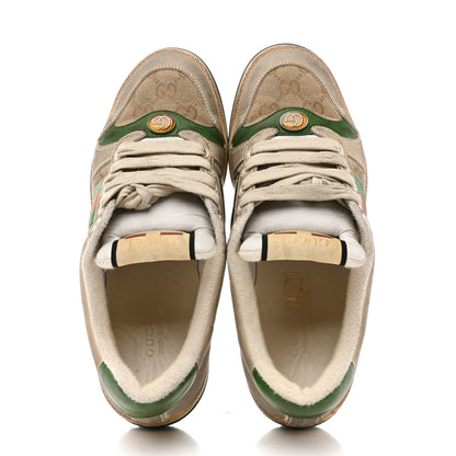 Gucci GG Monogram Nubuck Web Womens Screener Sneakers 39 New Sand Dusty Milk Vintage Green 38 New Sand Dusty Milk Vintage Green 7 of 39
