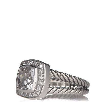 David Yurman Sterling Silver Diamond White Topaz 7mm Petite Albion Ring 48 4.5 3 of 6