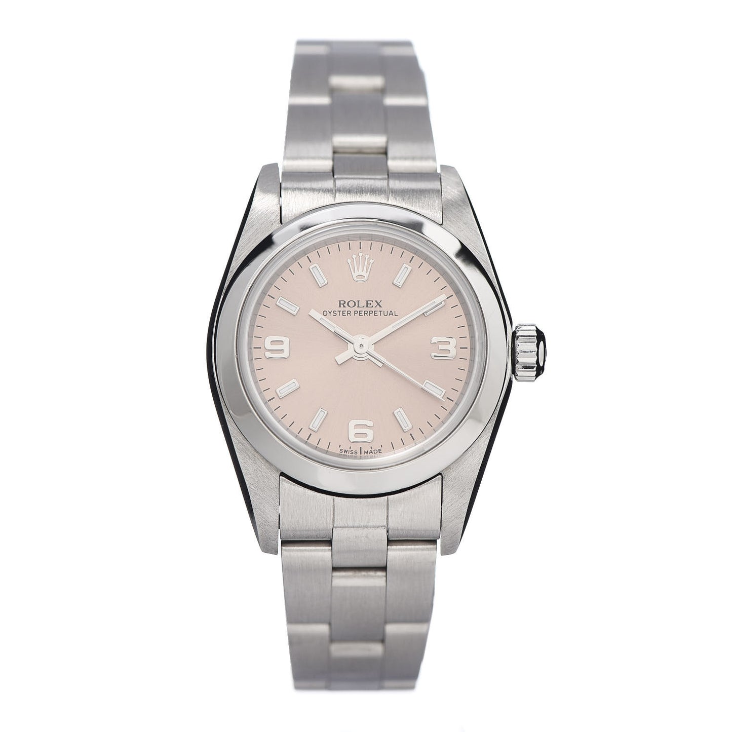 Stainless Steel 24mm Oyster Perpetual Watch Pink 76080