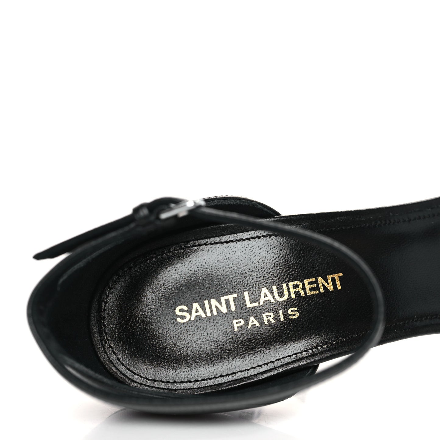 Calfskin Opyum 85 Sandals 39 Black Silver