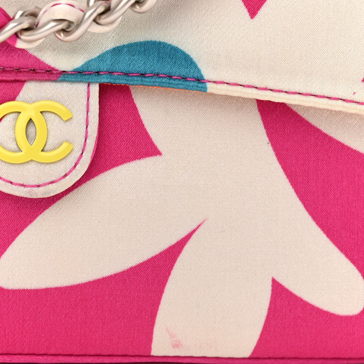 Satin Mini Convertible Flap Pink Multicolor