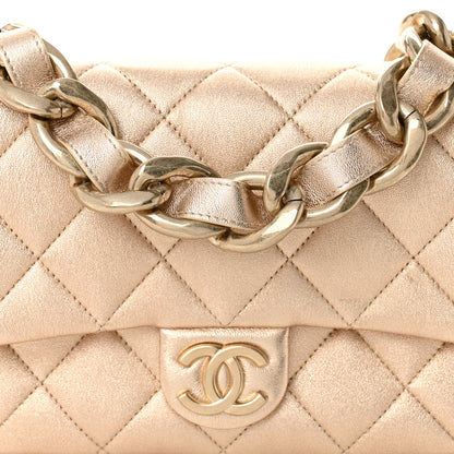 Chanel Metallic Lambskin Lacquered Quilted Small Flap Gold 7 of 9