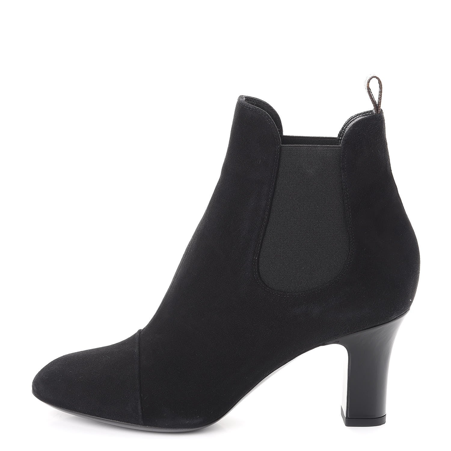 Louis Vuitton Suede Monogram Uniformes Cap Toe Chelsea 75mm Ankle Boots 38 Black 1 of 12