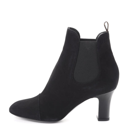 Louis Vuitton Suede Monogram Uniformes Cap Toe Chelsea 75mm Ankle Boots 38 Black 1 of 12