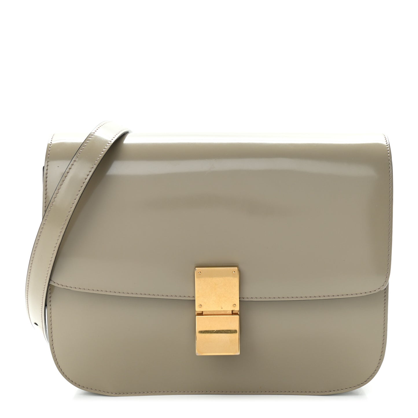 Spazzolato Calfskin Medium Classic Box Flap Bag Quartz