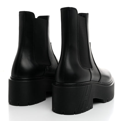 Hermes Calfskin Harrow Ankle Boots 37.5 Black 4 of 9