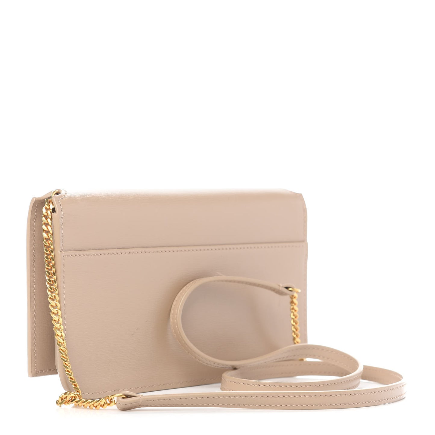 Smooth Calfskin Monogram Phone Holder Crossbody Dark Beige