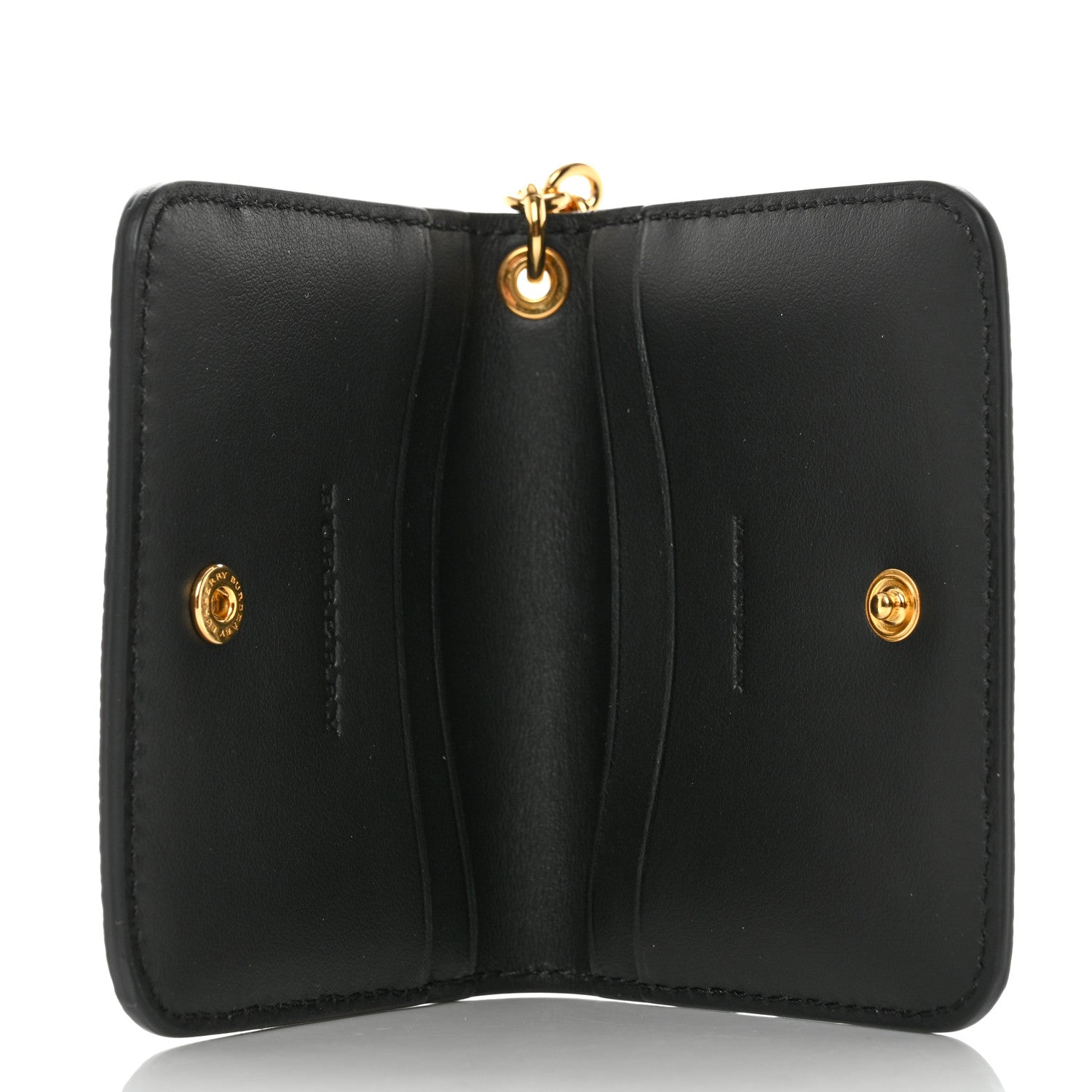 Burberry Soft Grain Calfskin Haymarket Check Camberwell Card Case Black 5 of 9