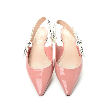 Christian Dior Patent Ribbon J'Adior Slingback Ballet Flats 37.5 Dusty Candy 5 of 10