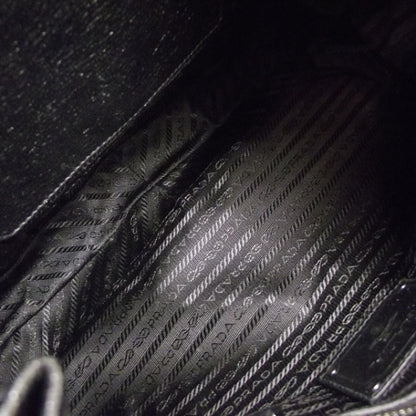 Prada Cervo Lux Chain Shoulder Bag Black 6 of 9