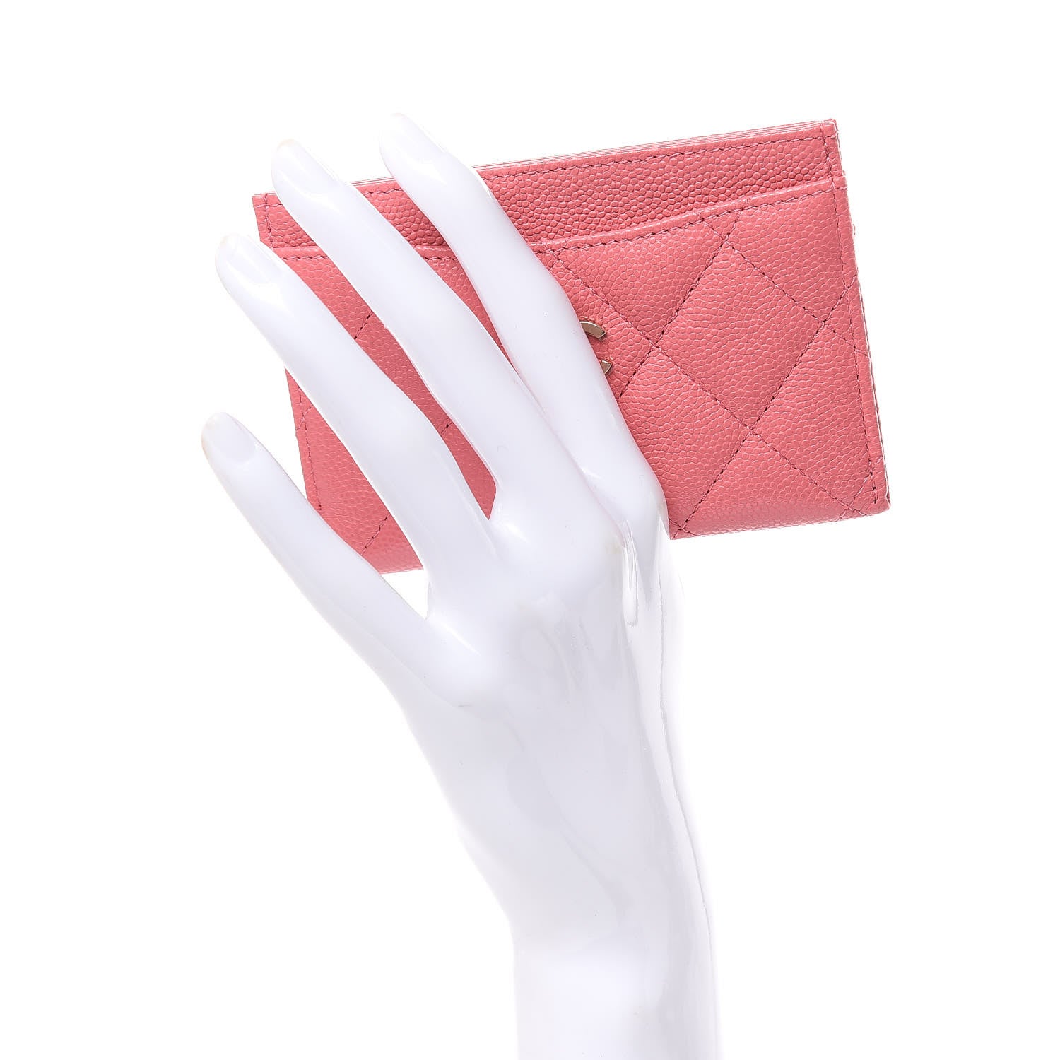Chanel Shiny Caviar Quilted Card Holder Pink 2 of 9