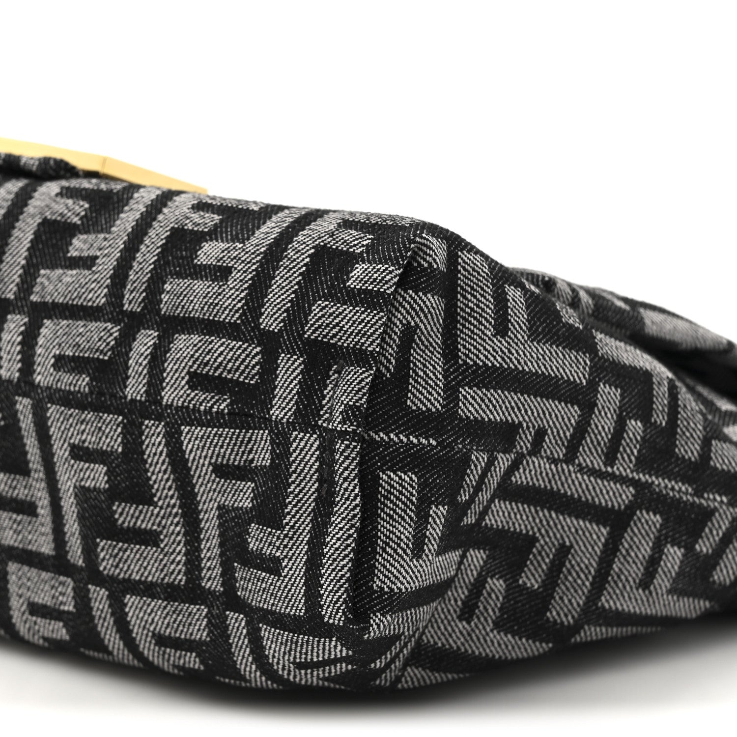 Fendi Denim Effect Fabric Jacquard FF Vitello Grace Medium Mamma Baguette Dark Blue 9 of 10