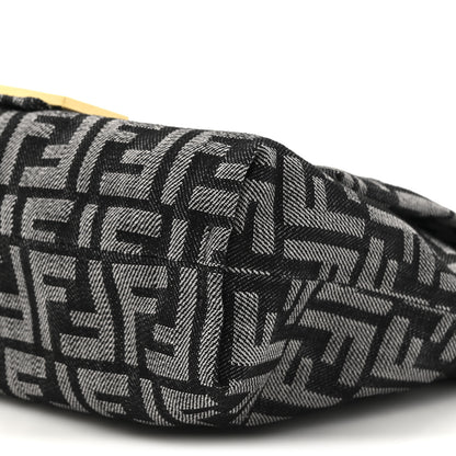 Fendi Denim Effect Fabric Jacquard FF Vitello Grace Medium Mamma Baguette Dark Blue 9 of 10