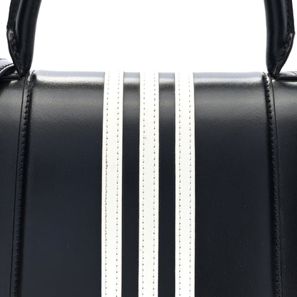 Balenciaga X ADIDAS Shiny Box Calfskin Medium Hourglass Top Handle Bag Black White 7 of 9