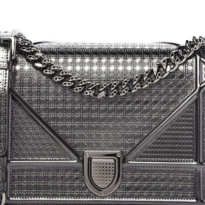 Christian Dior Metallic Patent Micro-Cannage Medium Diorama Flap Bag Onyx Black 10 of 12