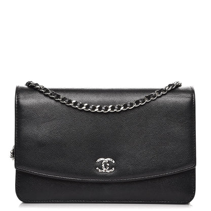 Chanel Caviar Sevruga Wallet On Chain WOC Black 1 of 12