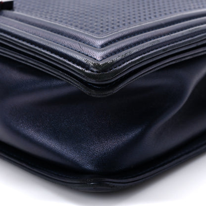 Chanel Lambskin Embossed New Medium Boy Cube Flap Navy 10 of 10