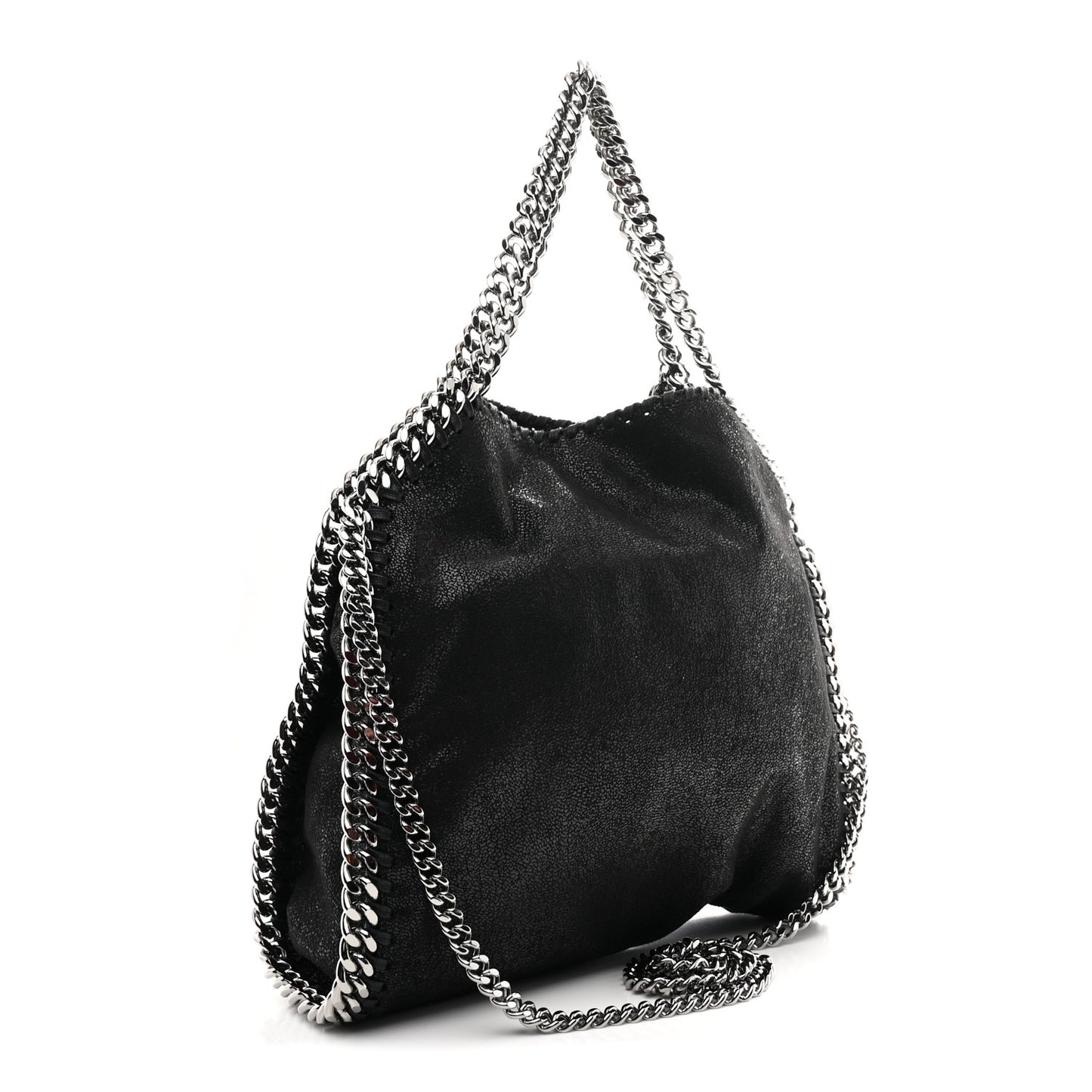 Shaggy Deer Mini Falabella Fold Over Tote Black