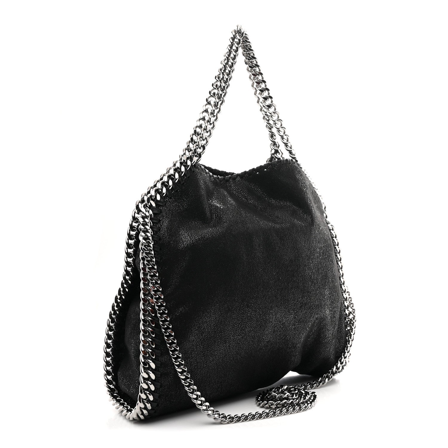 Stella McCartney Shaggy Deer Mini Falabella Fold Over Tote Black 3 of 9