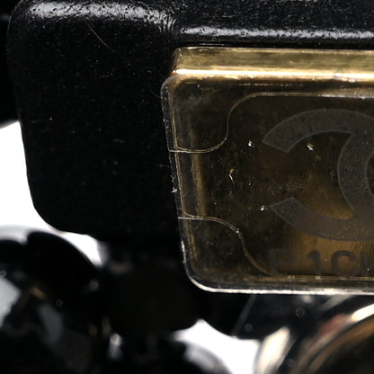 Chanel Crystal Pearl Beaded Mini Rectangular Flap Black White 7 of 10